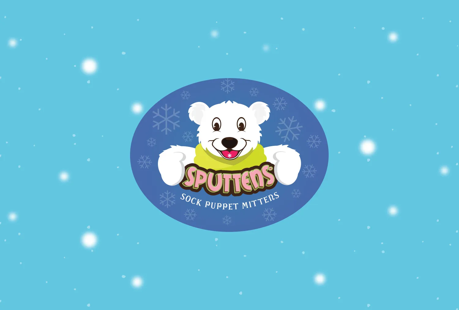 The Sputtens logo: the polar-bear character above the Sputtens wordmark on a falling-snow ground