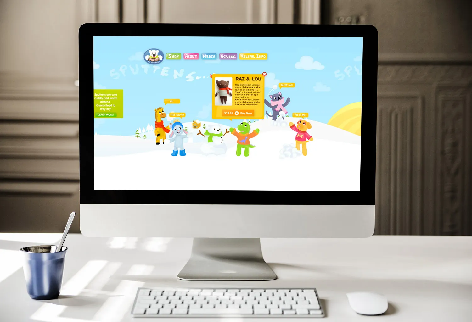The Sputtens site shown on a desktop screen